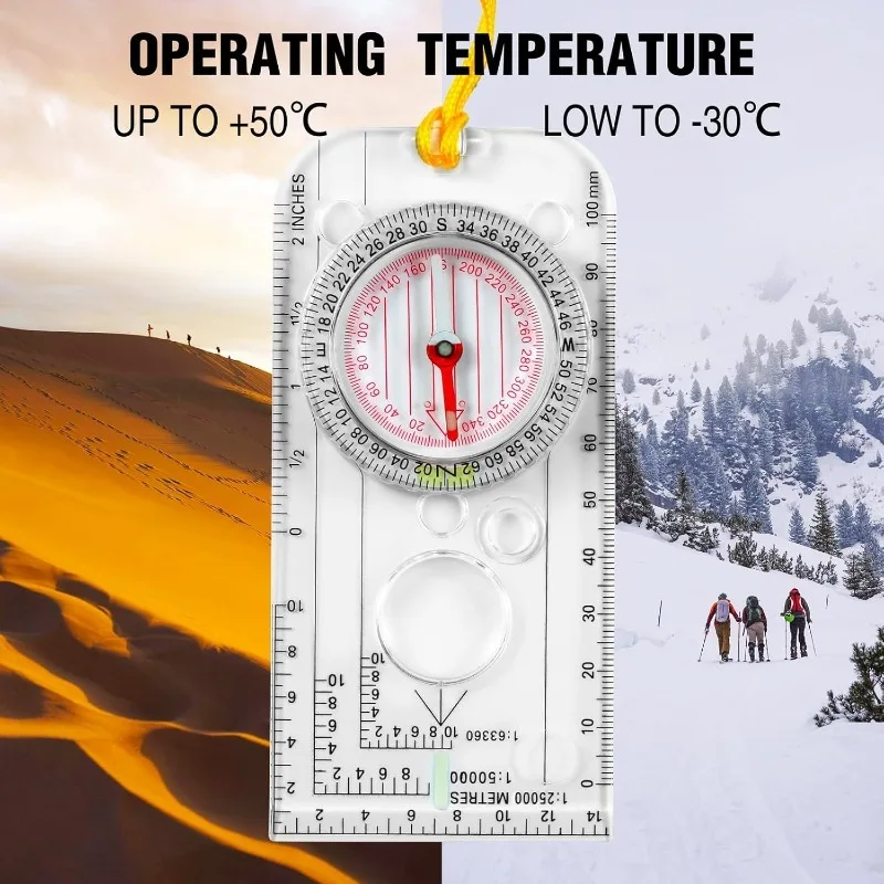 Map Compass Orienteering - DC40-3A Pusula Navigasyon Harita Cetvel Okuma