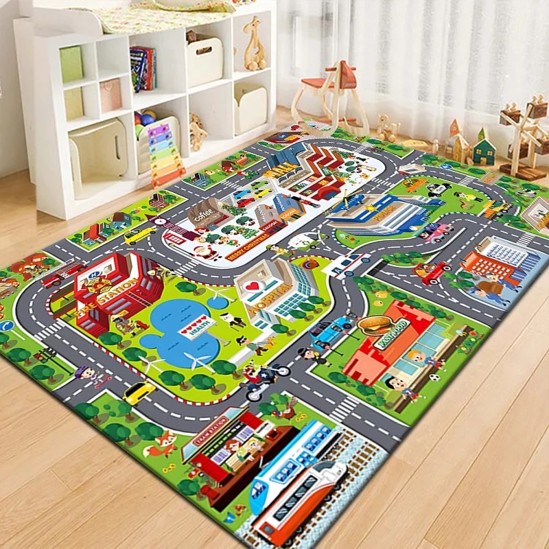 Outdoor Adventure For Kids - Renkli Çocuklar Şehir Haritası Oyun Matı